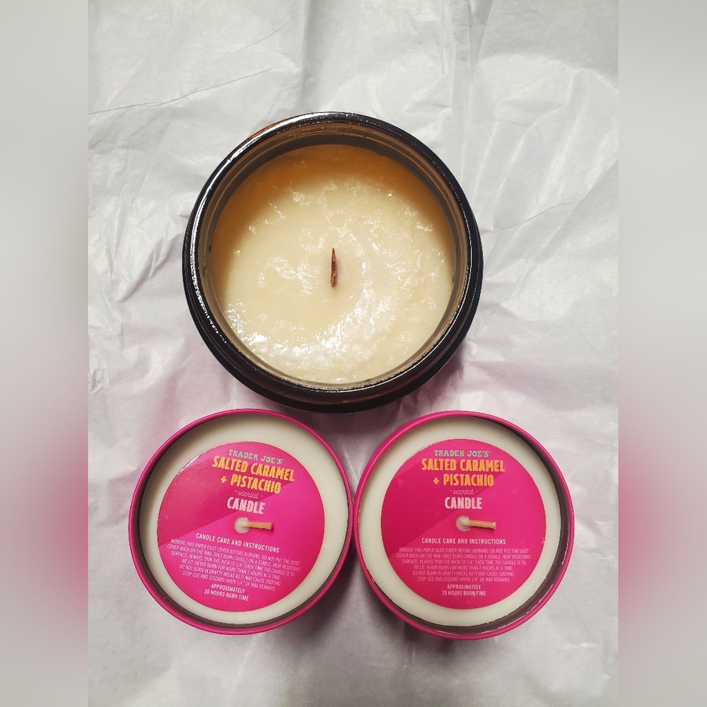 Trader Joe's Red Fruits In The Forest and Salted Caramel Candle Set - Picture 2 of 3